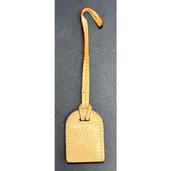 DOONEY & BOURKE Y2K Square Logo BEIGE BROWN LEATHER LUGGAGE Key FOB TAG - Picture 2 of 15